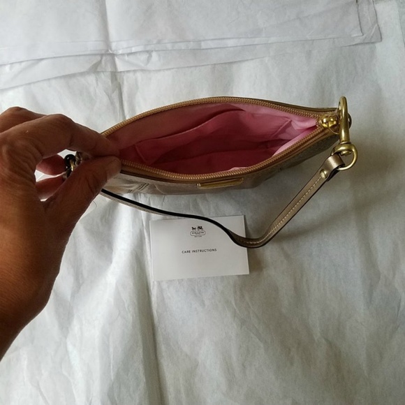 Coach 3 pack Leather Metallic Wristlet Bags NWT - Picture 4 of 5